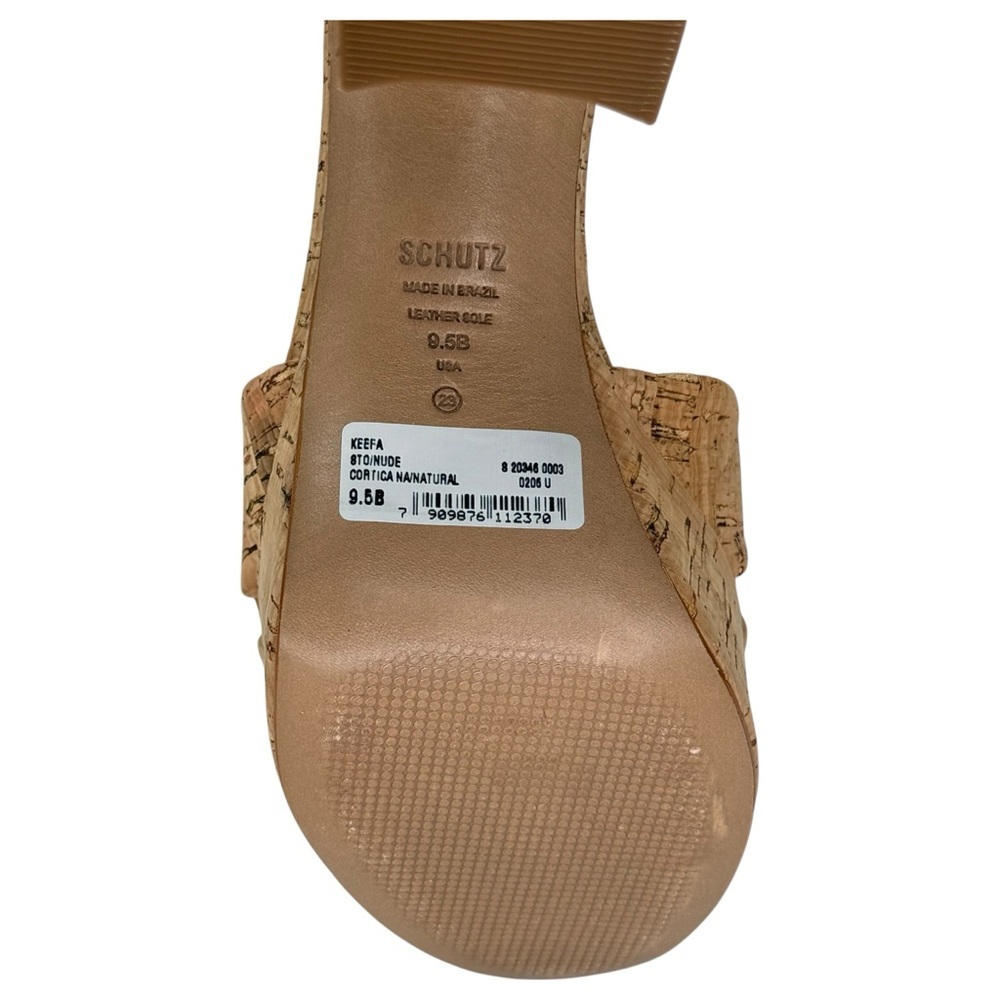 Schutz Keefa Tan Cork Womens Platform Heels Size 9.5M - Picture 10 of 16